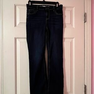 Girls Cat & Jack Dark Blue Jeans Mid Rise Bootcut with adjustable waist.